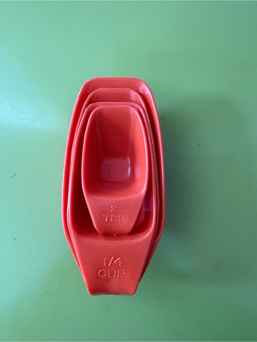 Vintage Rubbermaid Nesting Measuring Cups #2211-2214 Orange Mid Century Modern - Picture 7 of 7